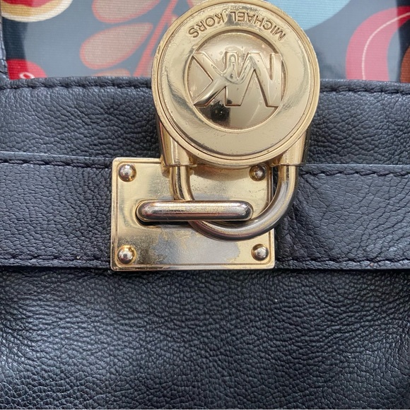 Michael Kors Bag Large leather Hamilton black gold - Picture 10 of 16